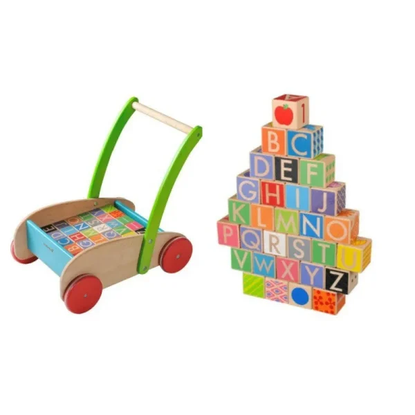 Wooden Block Wagon - EverEarth