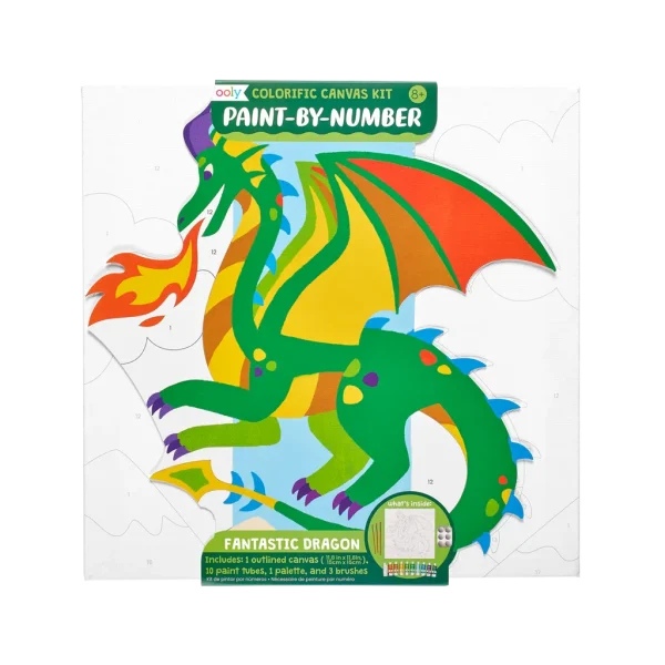 Colorific Canvas Paint-By-Number Kit: Fantastic Dragon