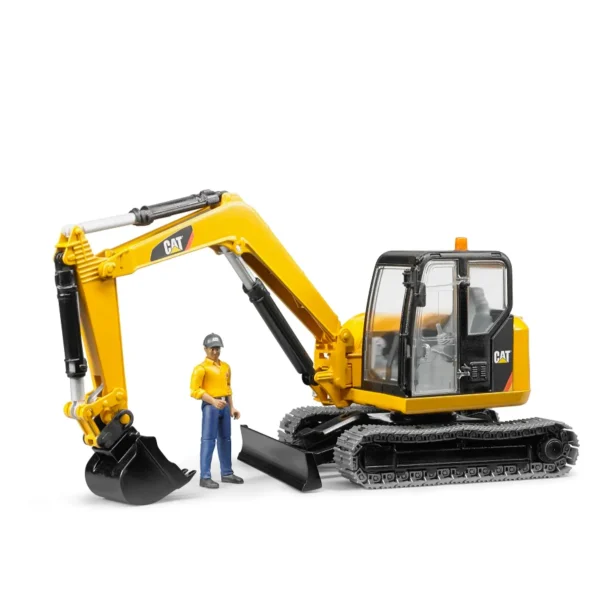CAT Mini Excavator with Worker