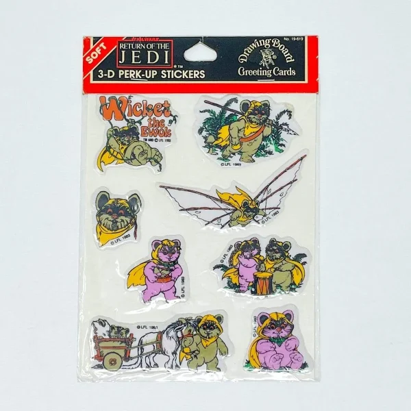 Wicket The Ewok 3-D Perk Up Stickers SEALED (1983)