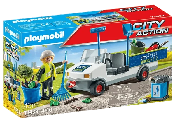 Street Cleaner with E-Vehicle - City Action
