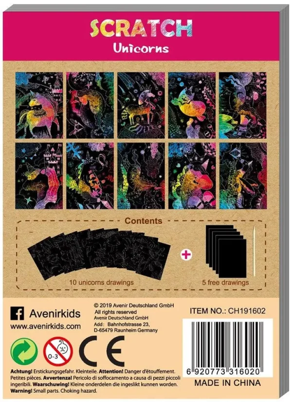 Avenir - Mini scratch cards - Unicorns