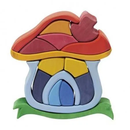 Wooden Blocks - Mushroom House 16pcs