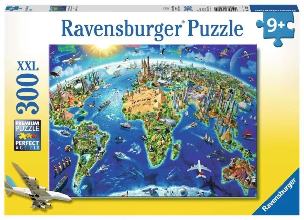 World Landmarks Map - 300 pcs XXL