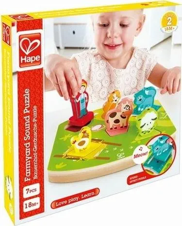 Farm Animals and Farm Noise - 7 pcs Wood
