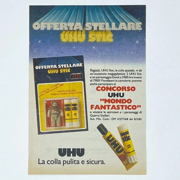 Harbert UHU Promo Print Ad - Italy (1985)