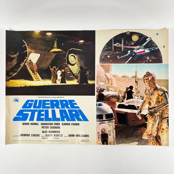 Italian Photobusta Poster - Sandcrawler and C-3PO Outside Cantina