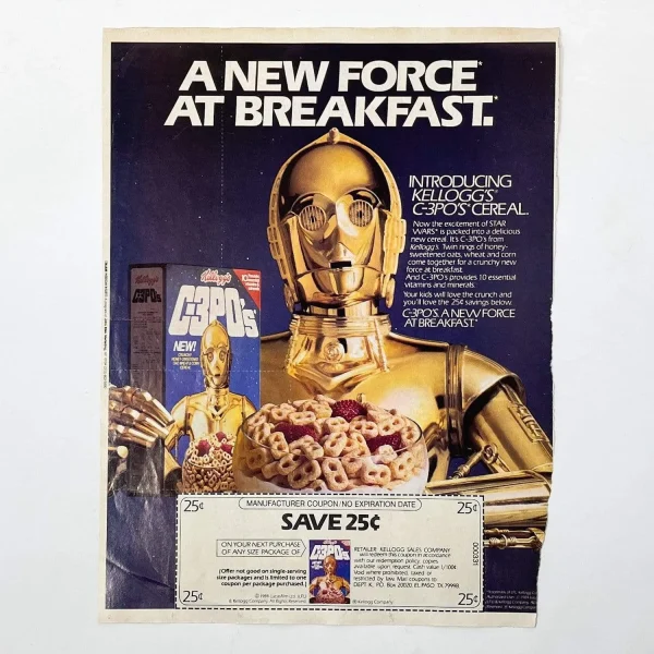 C-3PO's Cereal Print Ad with Coupon - USA (1984)