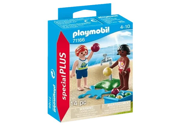 Children and water balloons