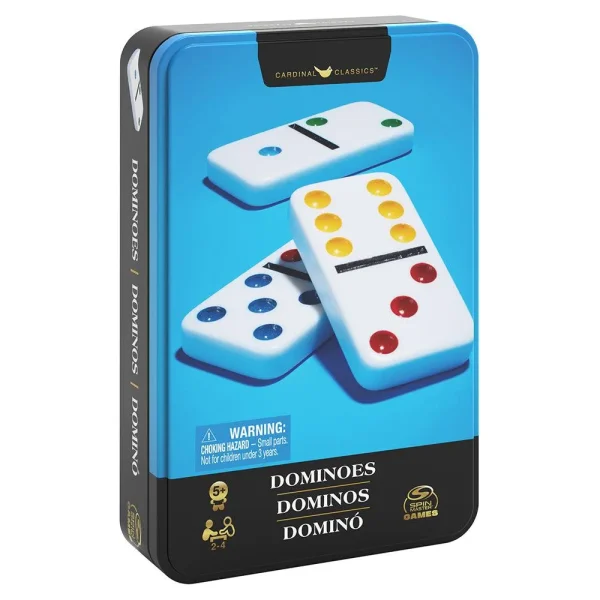 Double-6 Dominoes game in a metal box (Bil)