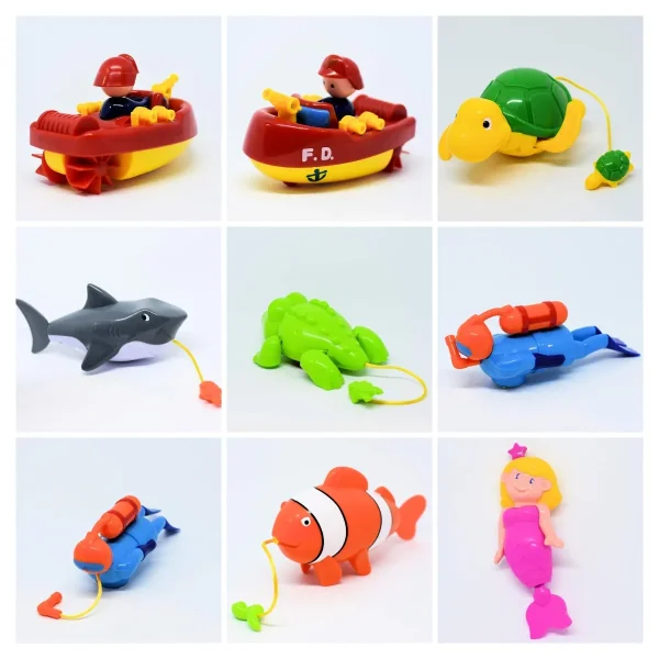 Bath Buddies Wind Up and Pull String Bath Toys
