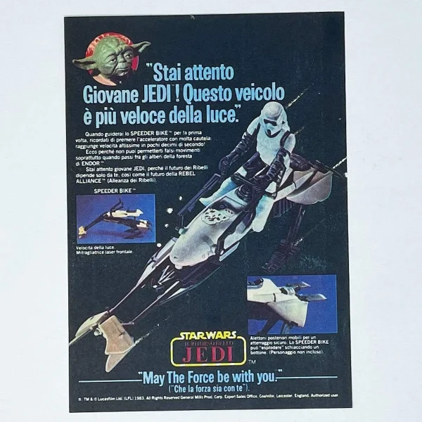 Harbert ROTJ Speeder Bike Print Ad - Italy (1983)