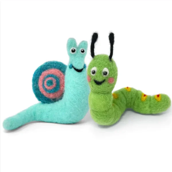 Needle Felting Kit - Snail & Caterpillar