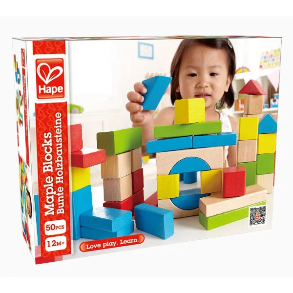 Wooden Building Blocks - 50 pieces