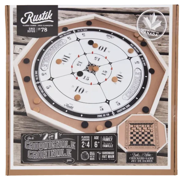 Crokinole De Luxe 2 Games in 1 Board