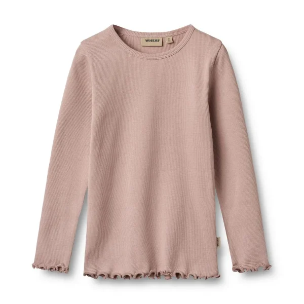 Wheat Ida Long Sleeve Rib T-Shirt - Rose Powder