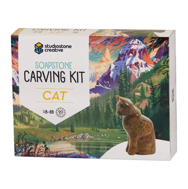 Cat Soapstone Carving Kit