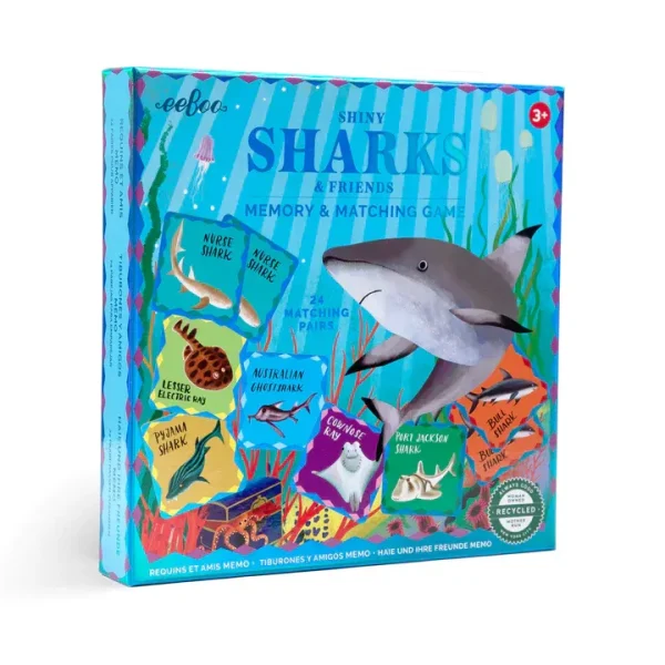 Shiny Sharks & Friends Memory Match Game