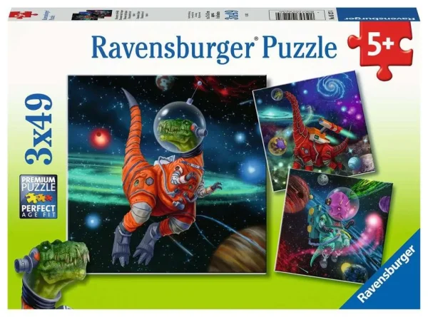 Dinosaurs in space - 3 x 49 pcs
