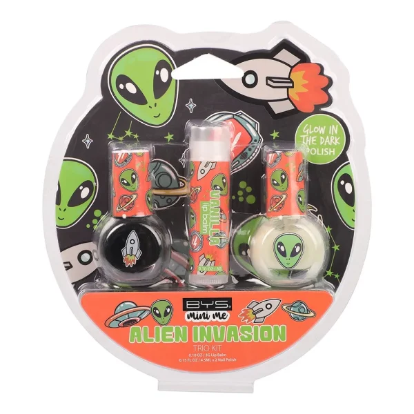BYS Mini Me Alien Invasion Lipbalm & Nail Polish Trio Kit